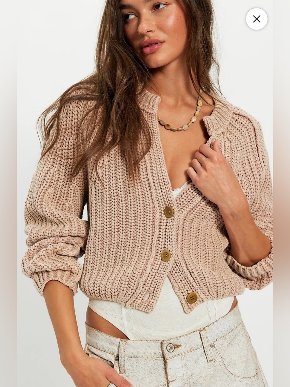 Free People Sweet Nothing Cardigan in Sand castle NWOT